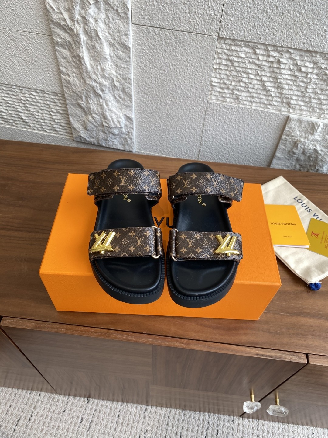 LV Sunset Flat Comfort Sandals in Monogram Canvas - Image 3