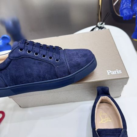 Christian Louboutin Navy Suede Couple's Shoes - Image 3