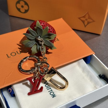 LV Strawberry Bag Charm Keychain - Image 6