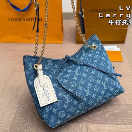 LV Carryall Denim Tote Bag - Image 1