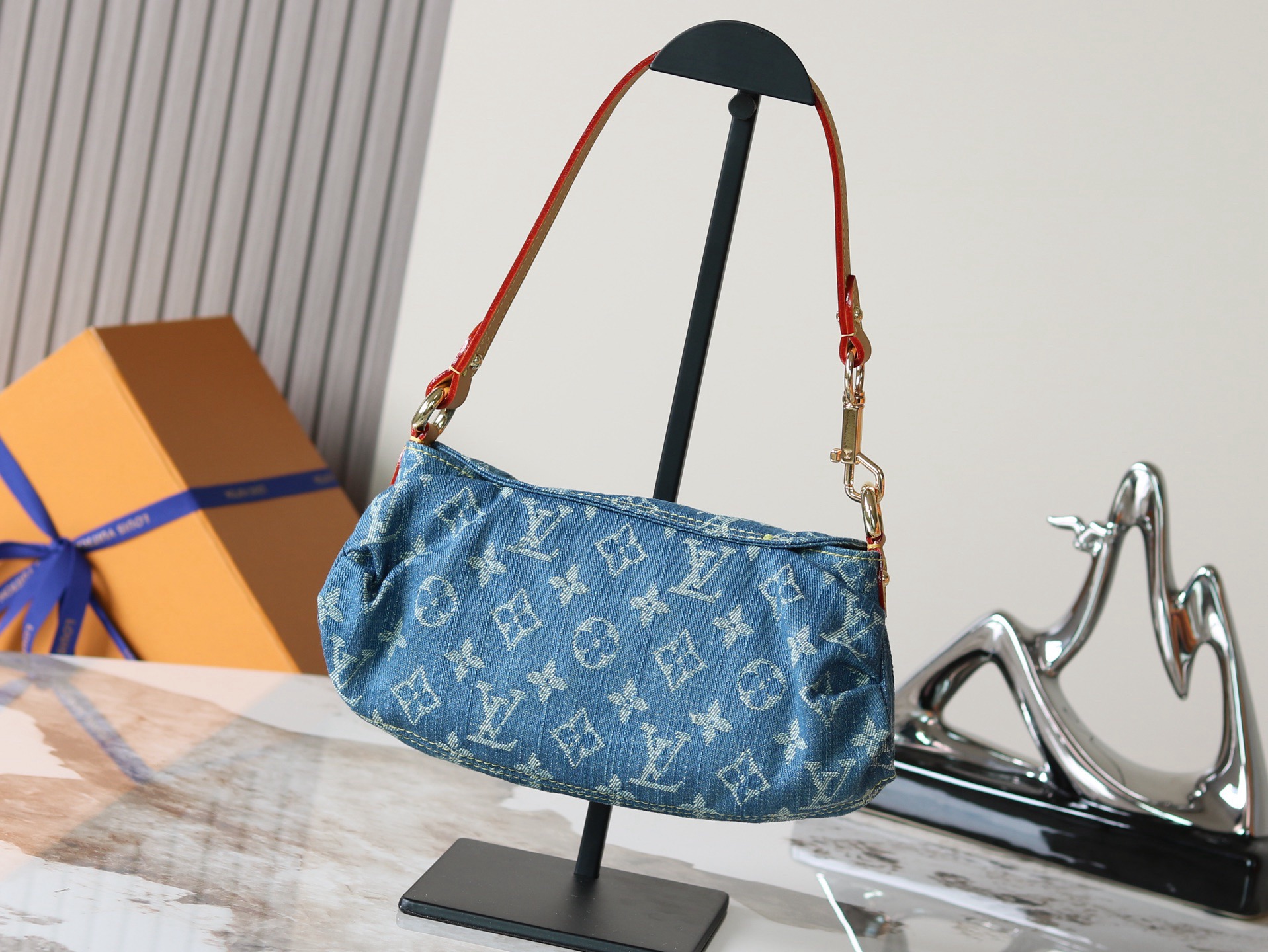 LV Monogram Denim Mini Pleaty Shoulder Bag -10A Mirror Version - Image 3