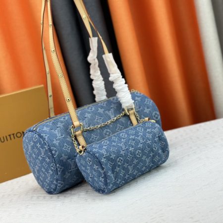 LV Papillon Denim Speedy Bandouliere Bag - Image 2