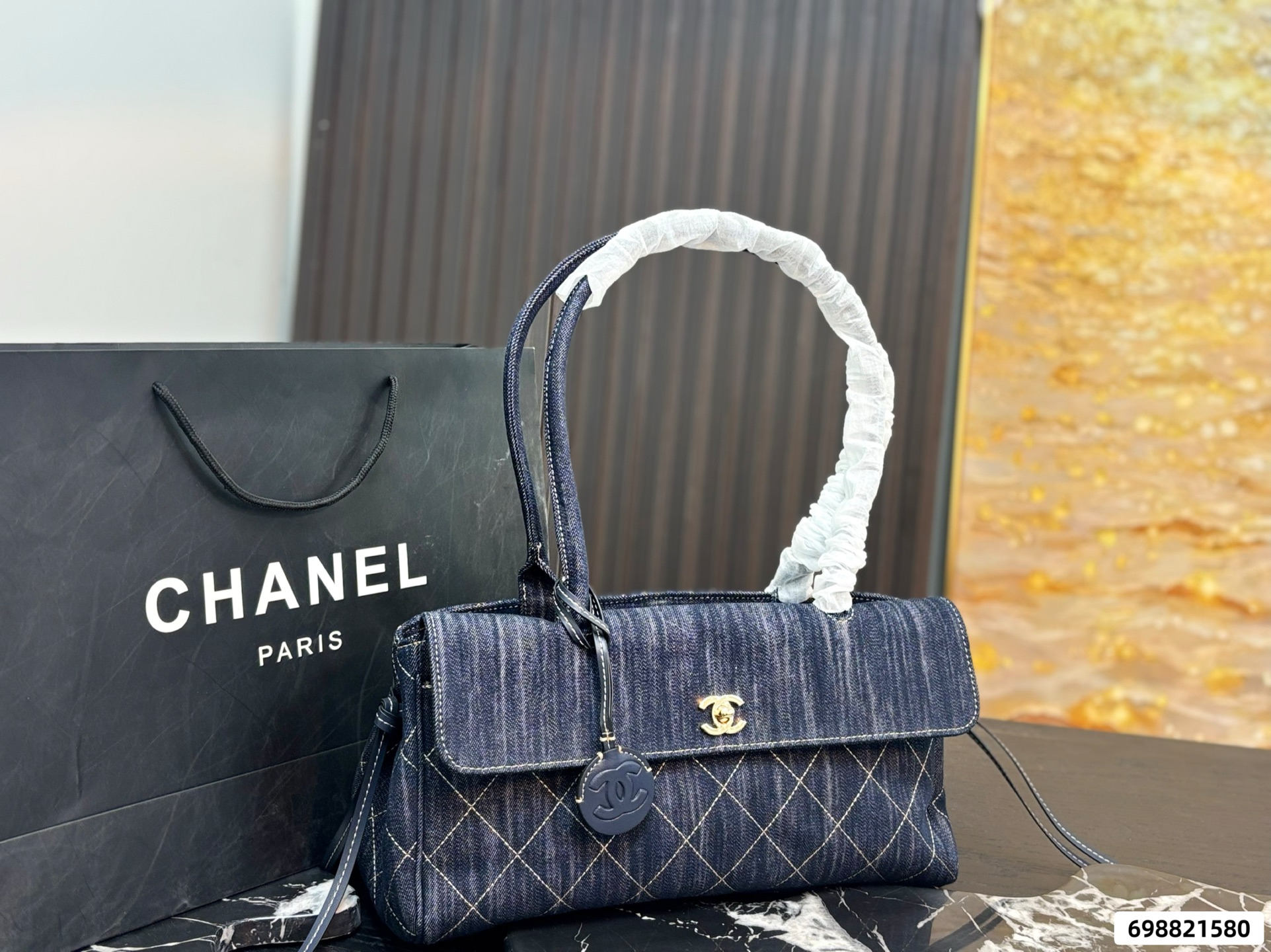 Chanel 26S Denim Baguette Bag - Image 1