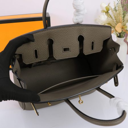 Hermès Etain Togo Birkin 25 Gold Hardware Bag - 10A Mirror Version - Image 6