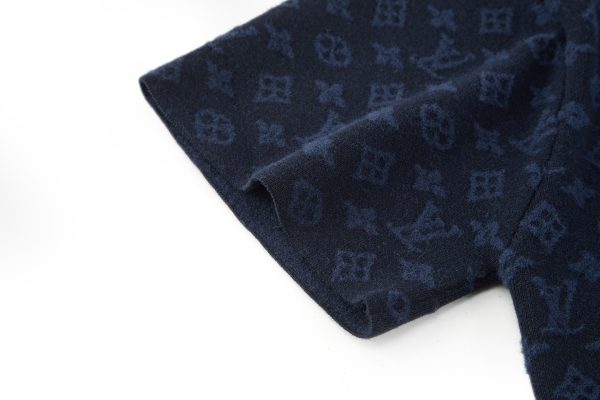 LV Graphic Jacquard Short-Sleeved Crewneck - Men - Ready-to-wear