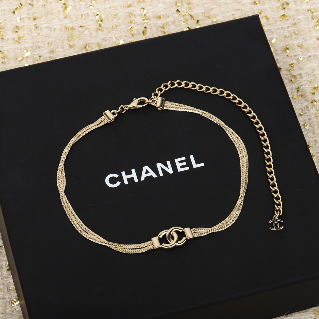 Chanel double choker snake bone double C necklace - Image 1