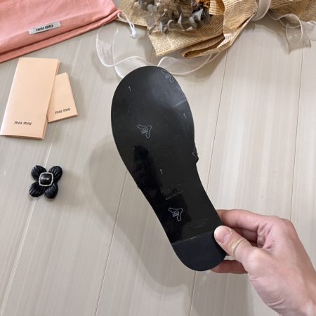 Miu Miu 26p Woven Flat Sandals - Image 9