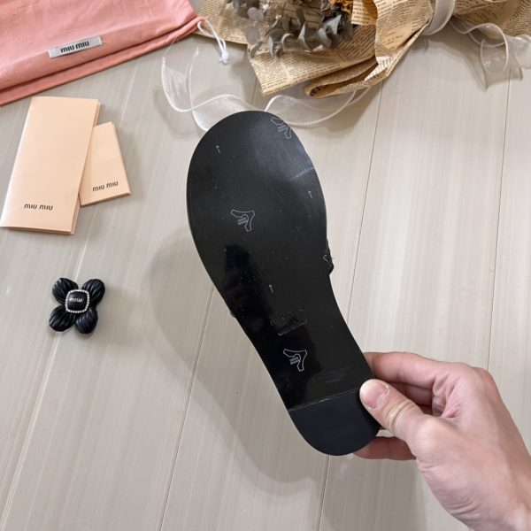 Miu Miu 26p Woven Flat Sandals