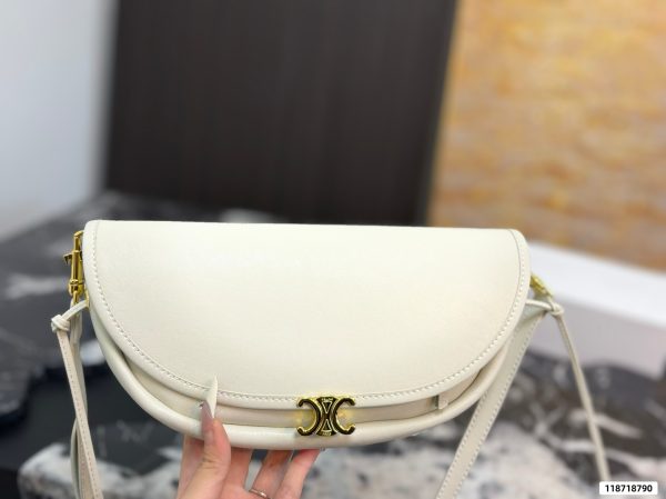 Céline Soft Triomphe Half-Moon Bag