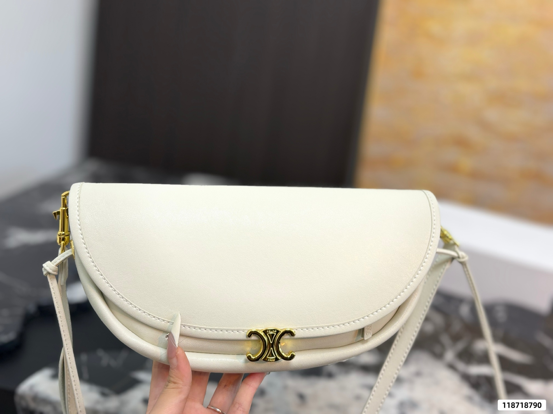 Céline Soft Triomphe Half-Moon Bag - Image 2