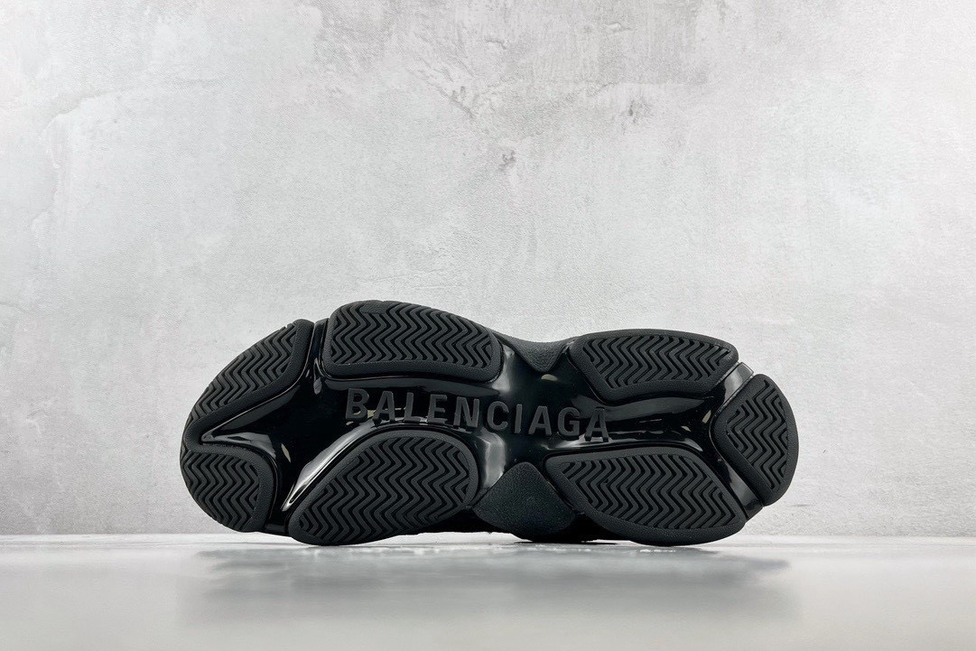 Balenciaga Triple S Clear Sole Sneakers Black Mirror Version 10A - Image 7