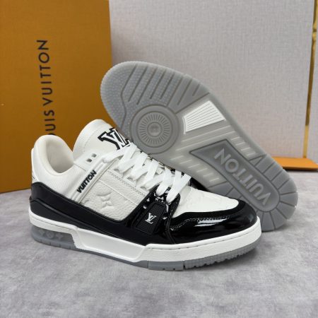 LV Trainer Sneakers Black & White High Quality - Image 8