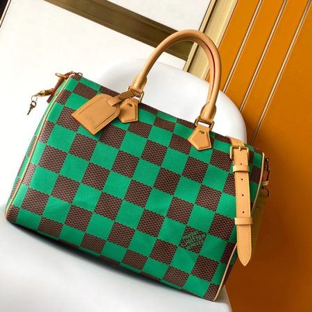 LV Damier Pop Speedy Bandoulière 40 Bag Jaune Mat