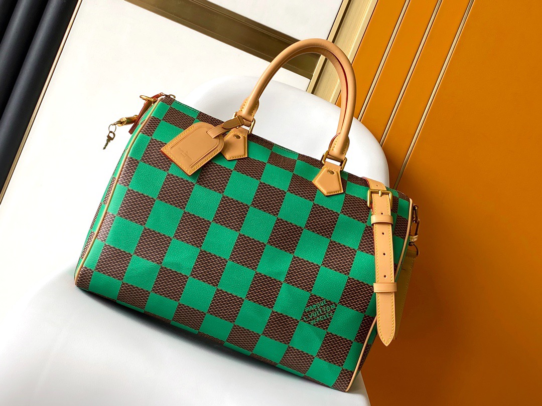 LV Damier Pop Speedy Bandoulière 40 Bag Jaune Mat - Image 1