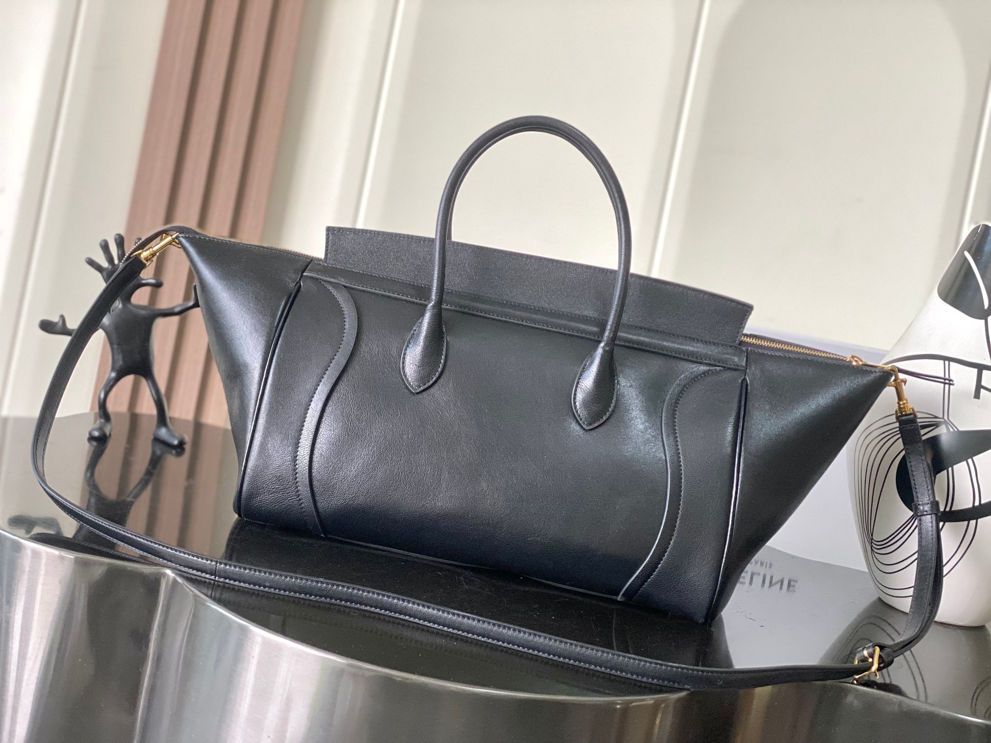 Celine Little Luggage In Supple Shiny Lambskin - Image 3