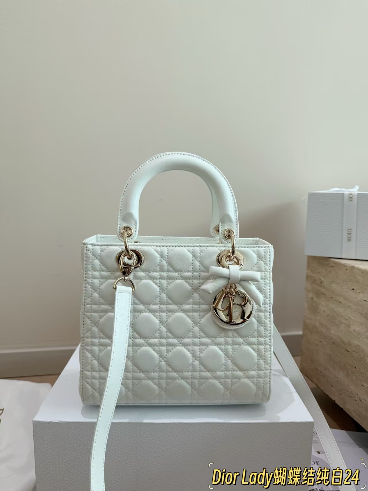 Dior Medium Lady Dior My ABC Dior Bag with bow - Image 2
