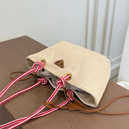 Prada Basket Tote Bag, Woven Straw Bag - Image 7
