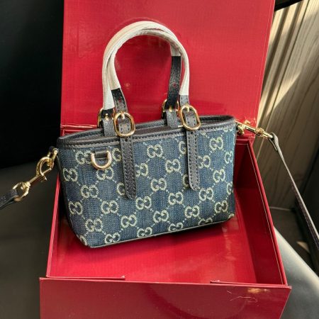 Gucci GG Emblem mini Denim bag - Image 11