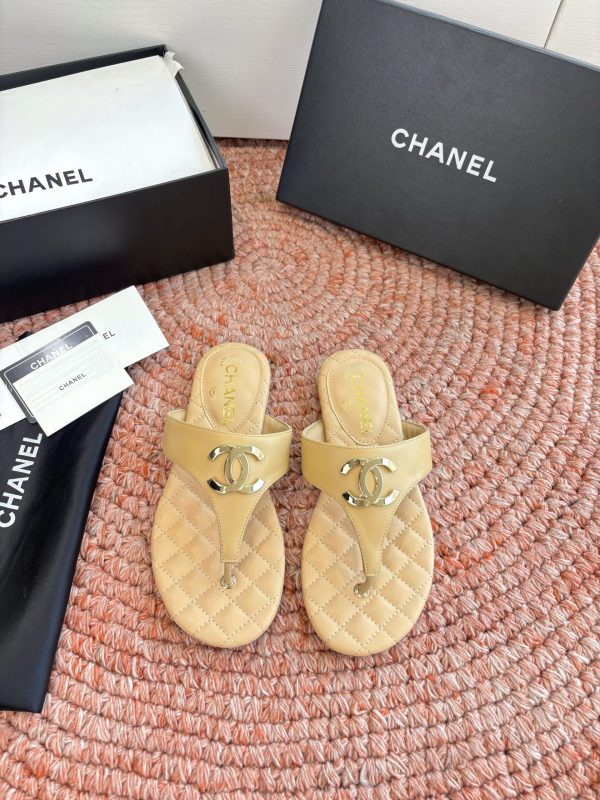 Chanel CC Logo Thong Sandals