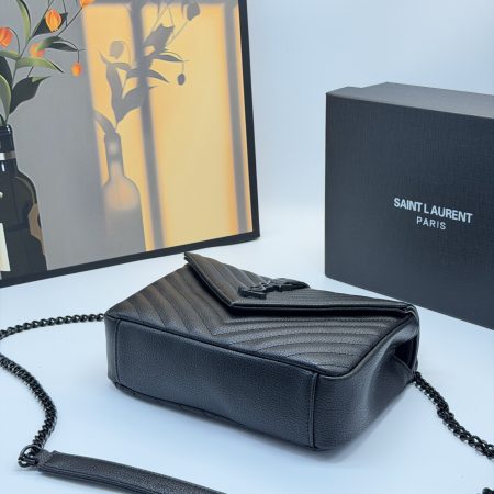 YSL College Black and Gold Messenger Bag - Image 8