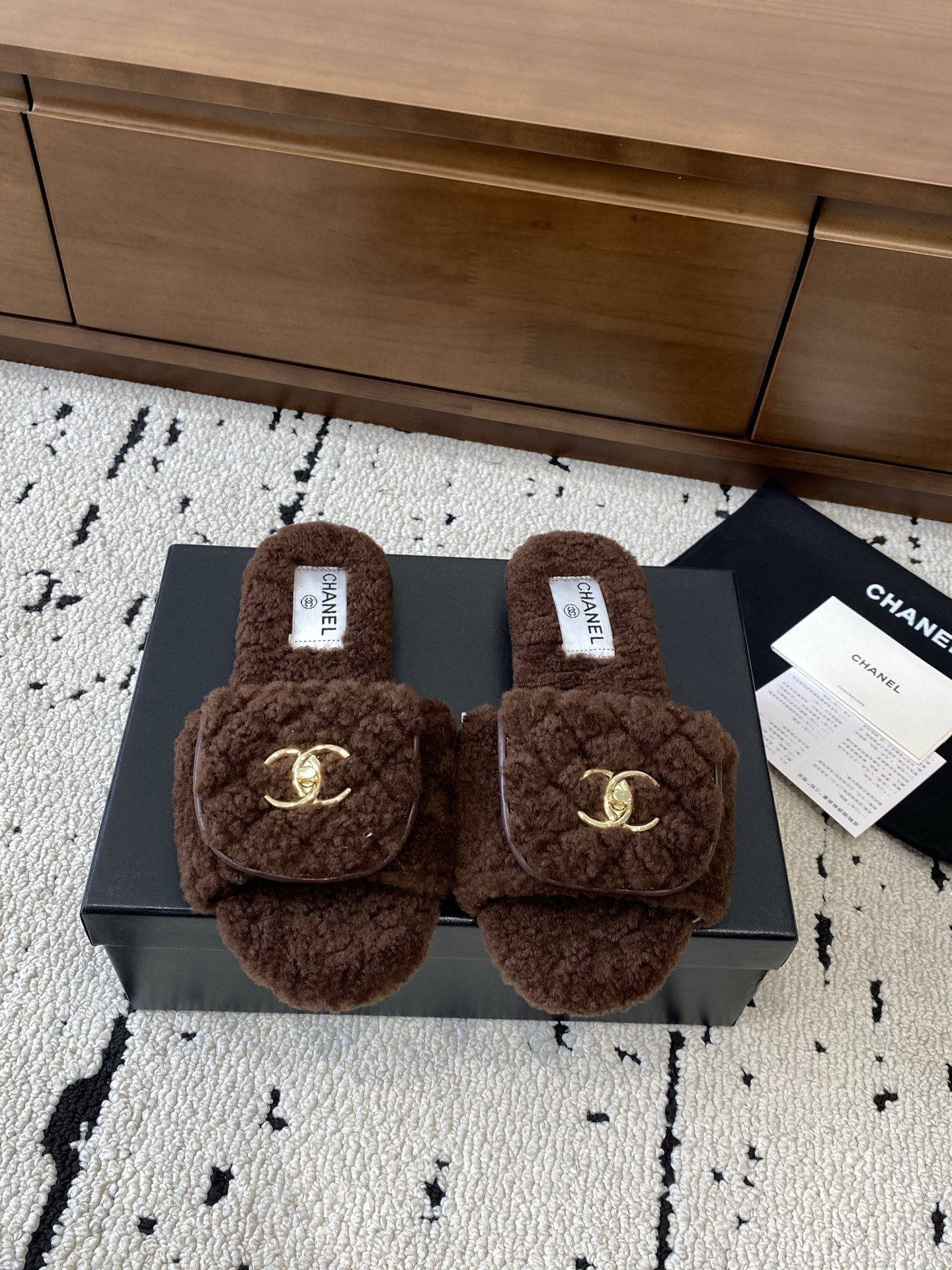 Chanel Fall/Winter Fuzzy Slippers - Image 1