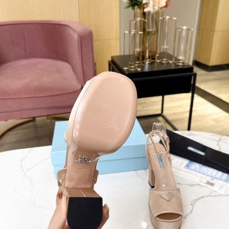 Prada Buckle Square-Heel Sandals - Image 14