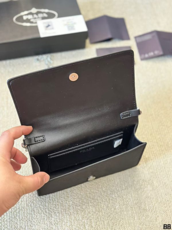 Prada Flap Card Holder with Chain