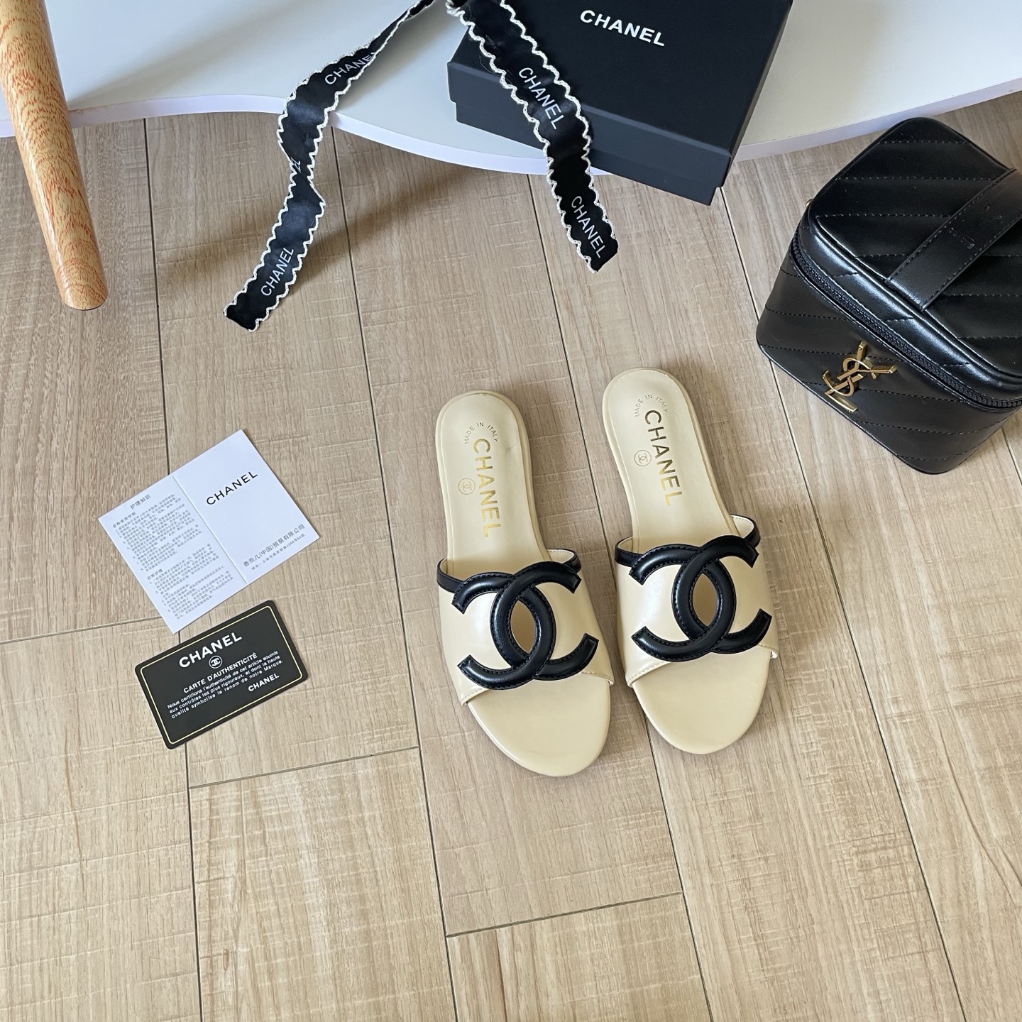 Chanel 26P Large Double C Openwork Flat Sandals - Image 4