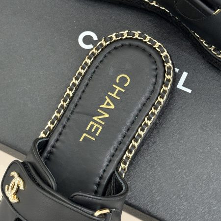 Chanel Black CC Double Breasted Flat Slippers Sandals - Image 8
