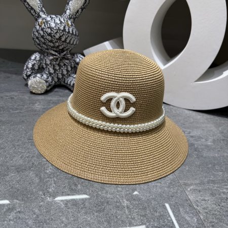 Chanel Pearl-Adorned Straw Hat - Image 3