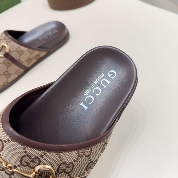 Gucci Horsebit GG Canvas Men Mules