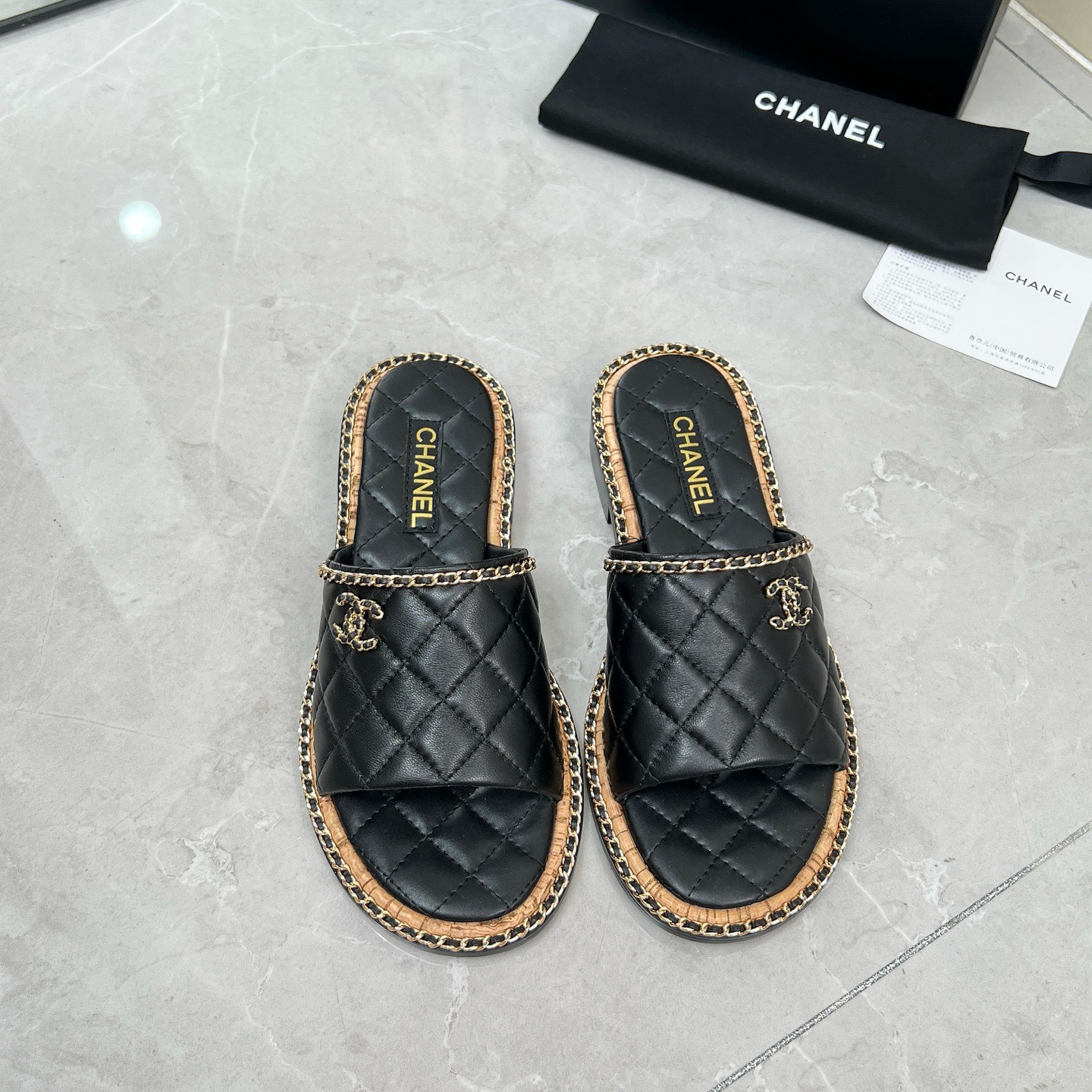 Chanel black leather sandals - Image 1