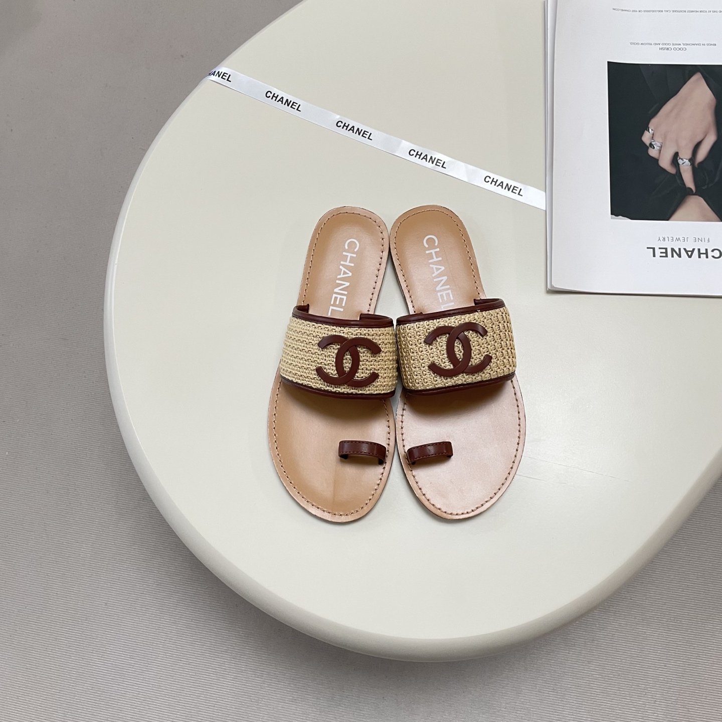 Chanel 26P Woven Thong Sandals - Image 4