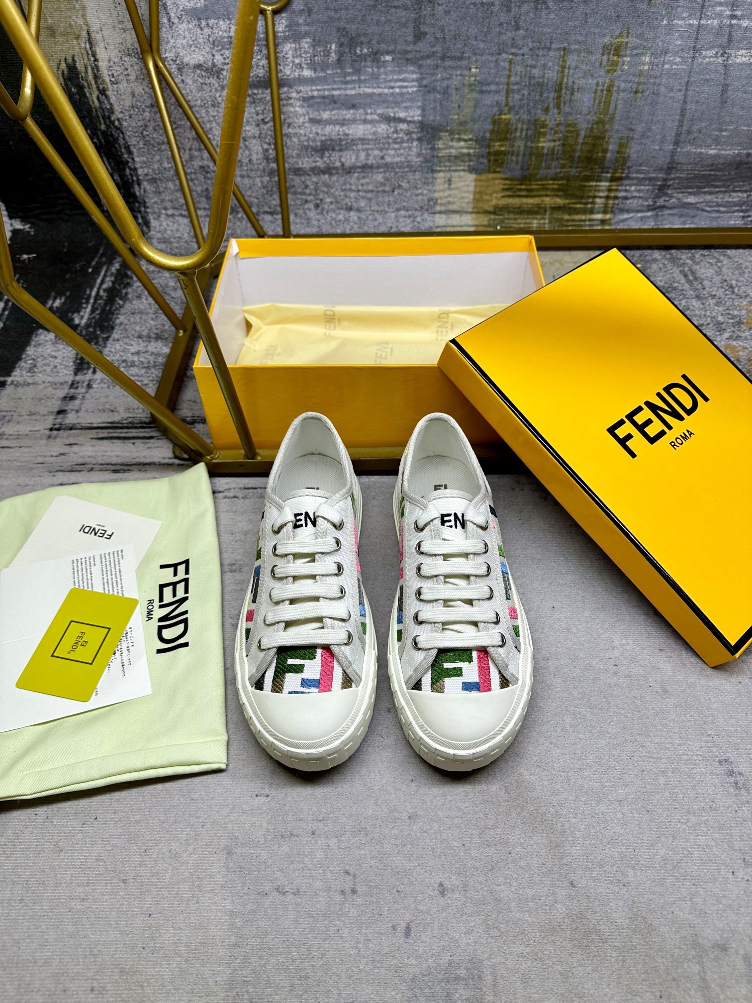 Fendi Domino Low-top Sneakers Shoes - Image 3