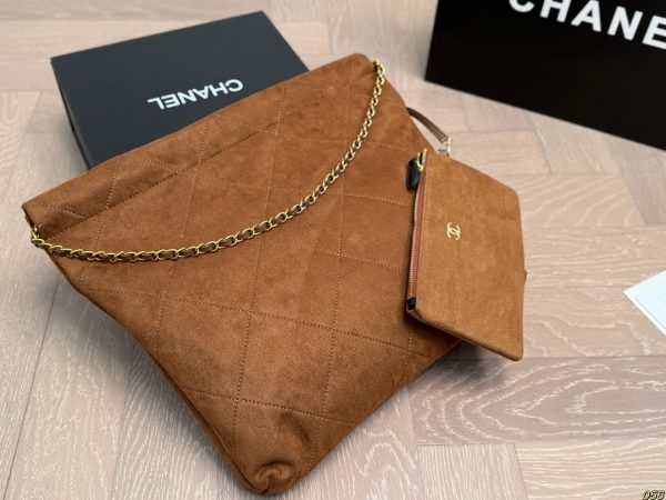 Chanel Brown Suede Leather Bag