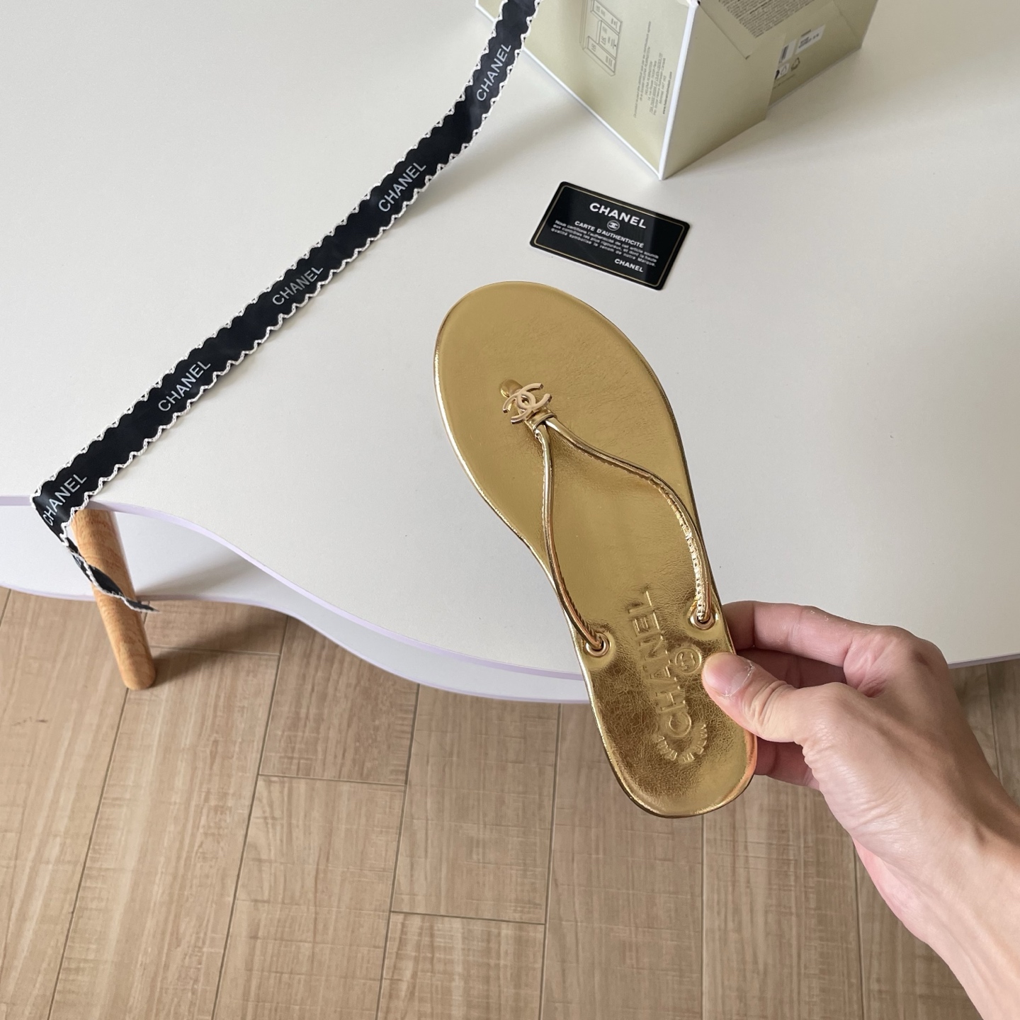 Chanel 26P C-clasp thong sandals - Image 12