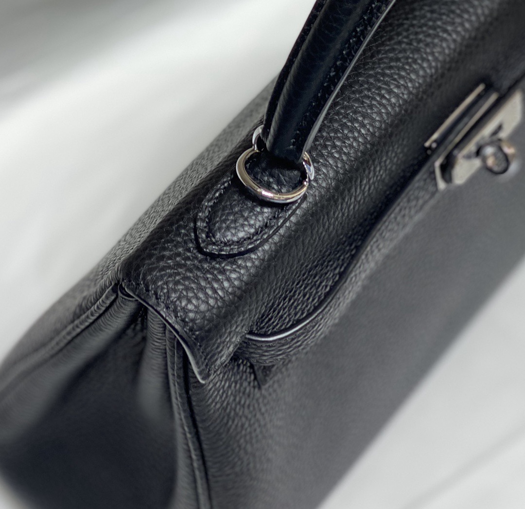 Hermès Kelly 25 black togo leather palladium hardware - Image 5