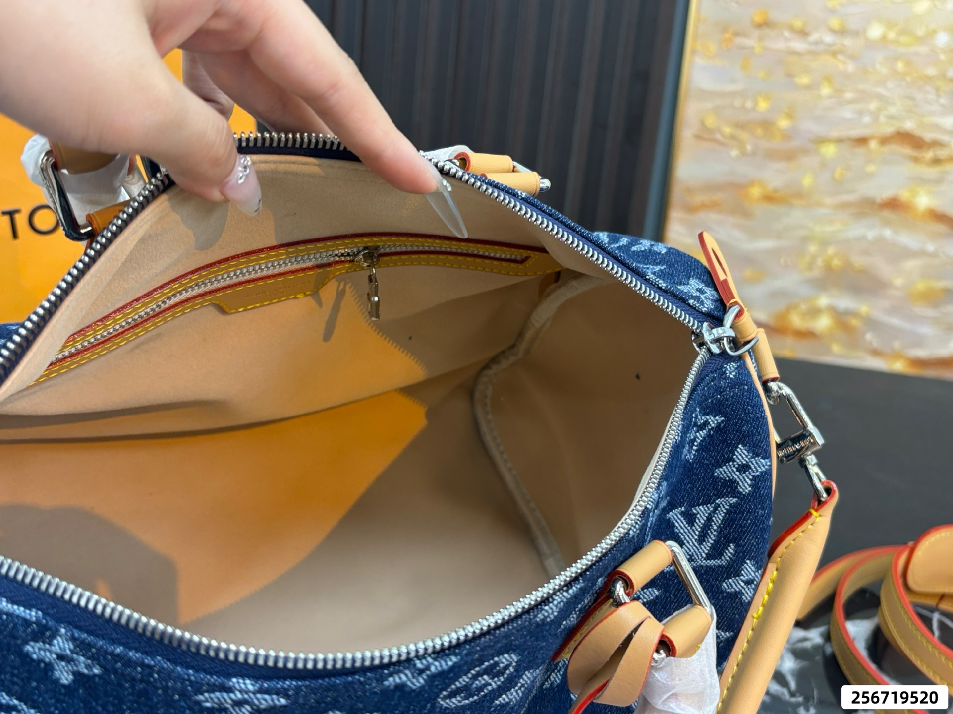 LV Denim Pillow Bag - Image 10