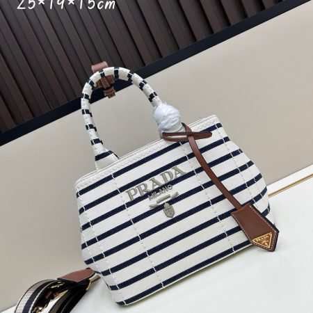 Prada Linen Blend Tote Bag