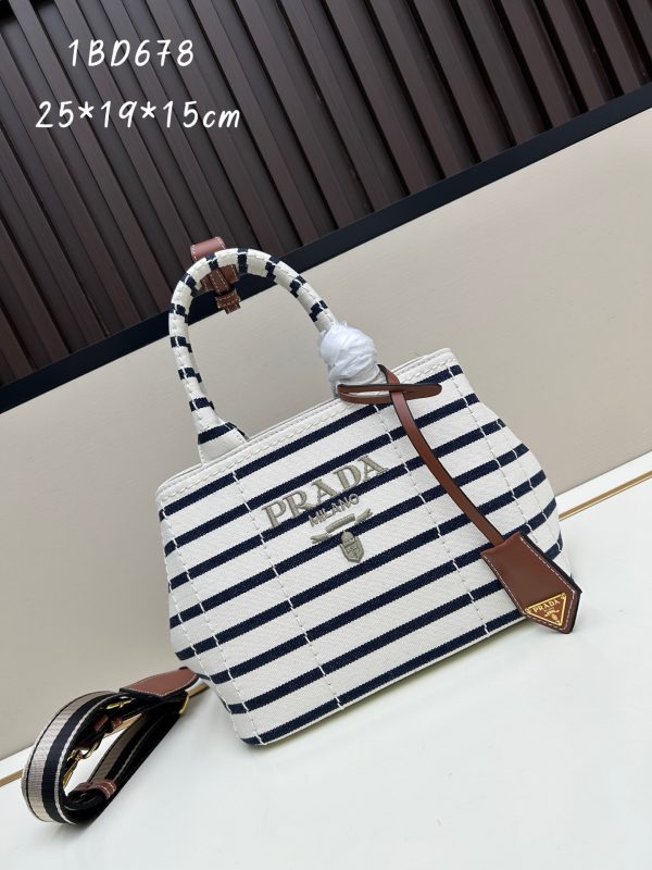 Prada Linen Blend Tote Bag