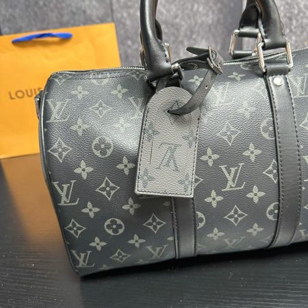 LV Keepall Bandoulière 35 Monogram Eclipse Bag - Image 5