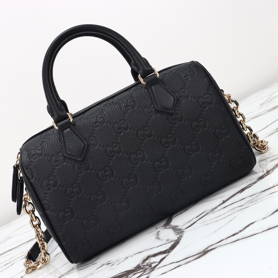 Gucci GG Emblem Medium Boston Black - Image 5