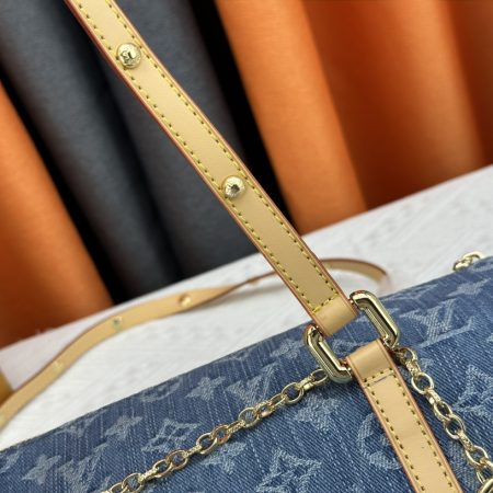 LV Papillon Denim Speedy Bandouliere Bag - Image 5