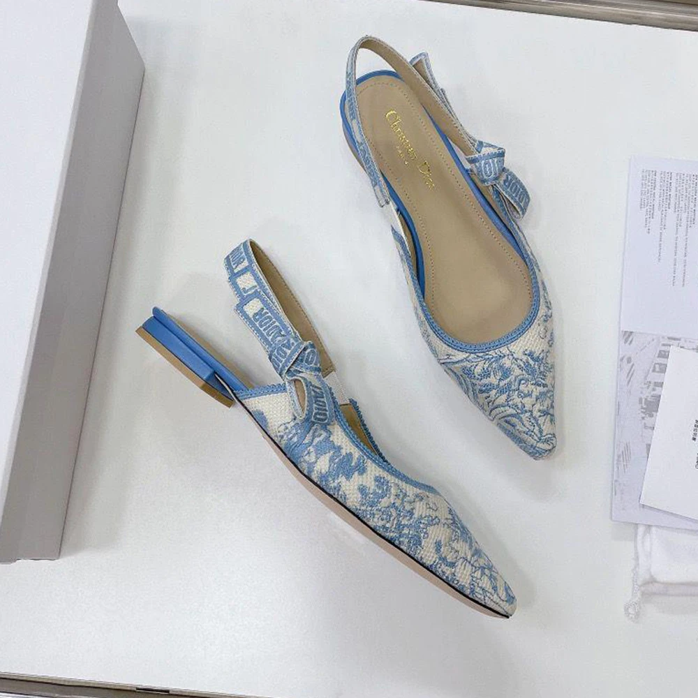 Dior Cotton Houndstooth J'Adior Slingback Heels - Image 9