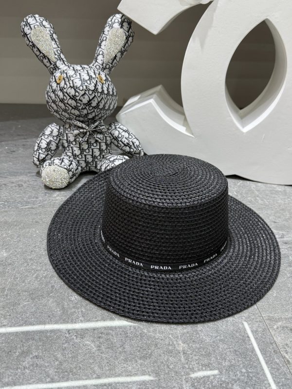 Prada Flat-Brimmed Straw Hat