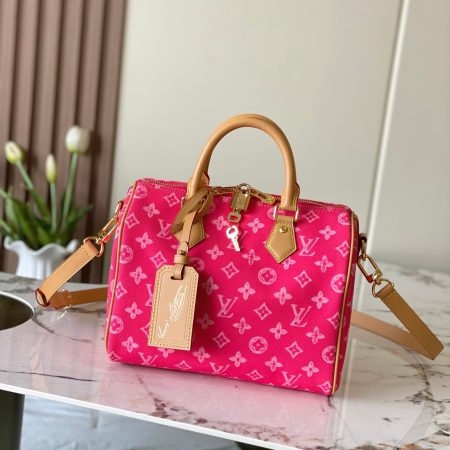 LV Speedy Bandoulière 25 Monogram Anniversary Canvas Bag Red - Image 1