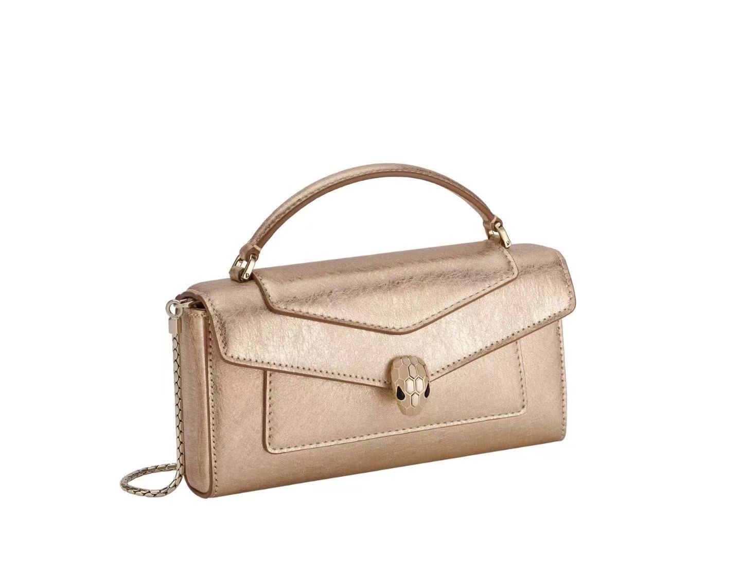BVLGARI Serpenti Metallic Leather Pochette - Image 1