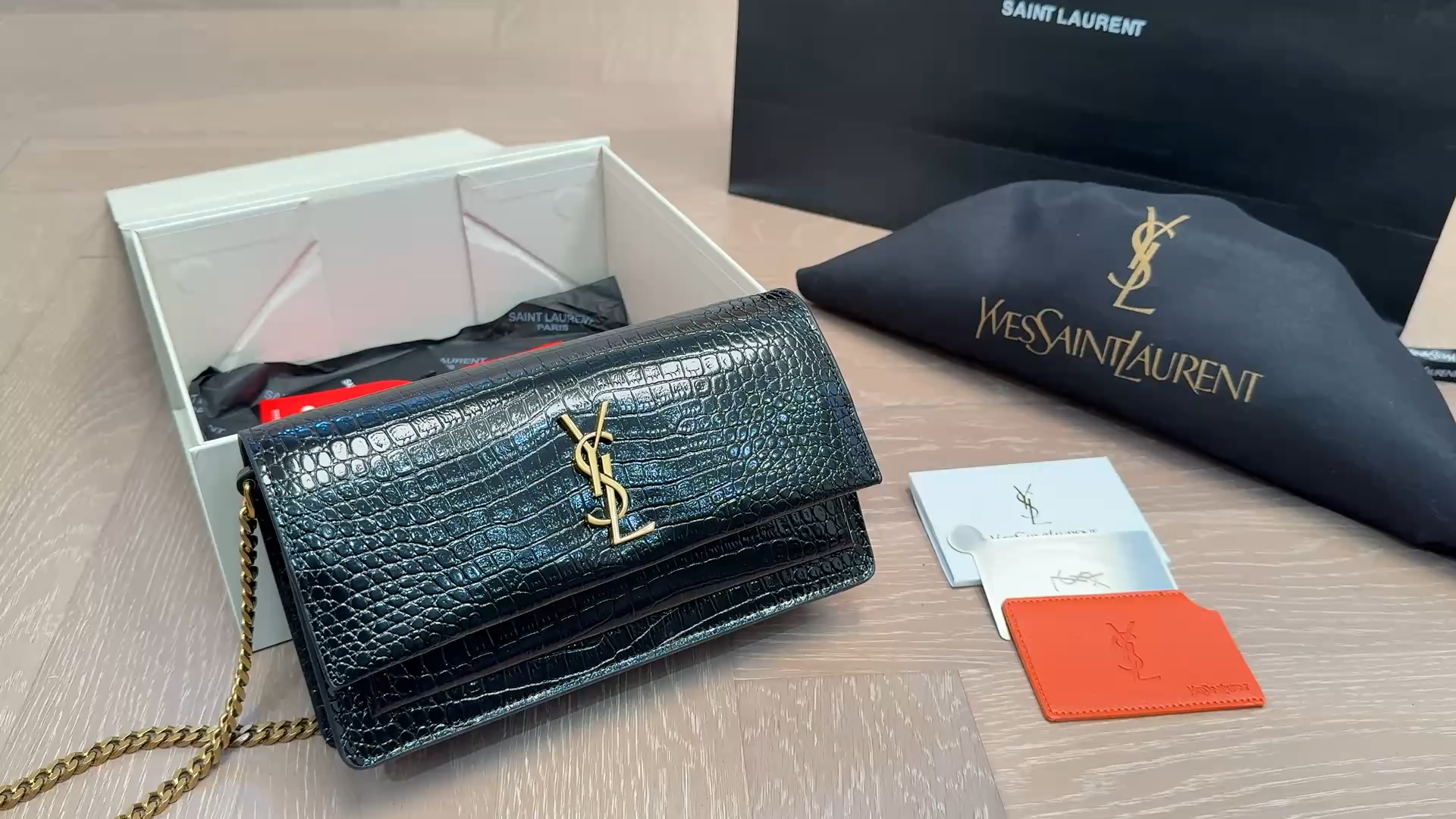 YSL Crocodile-pattern Bag - Image 1