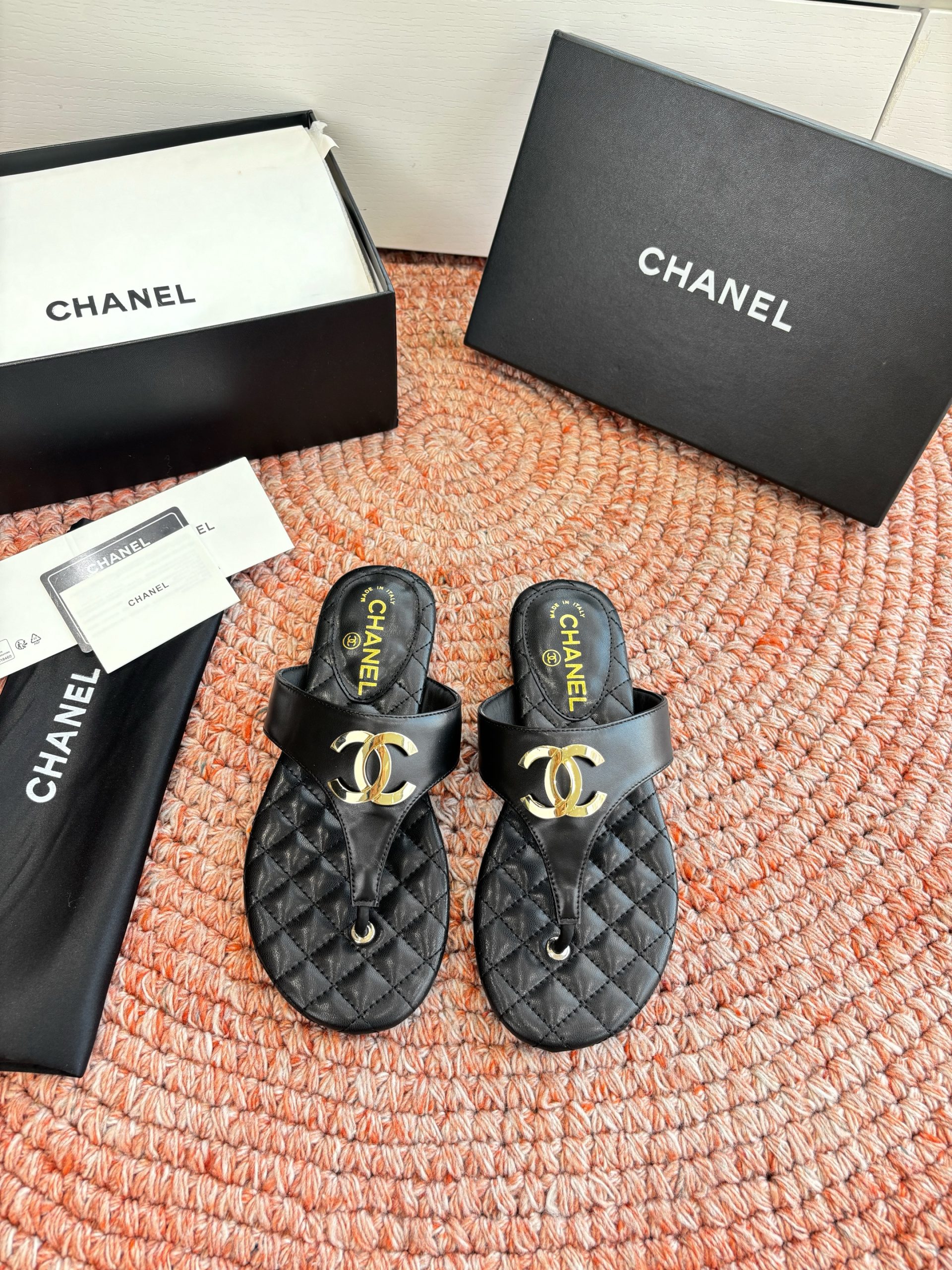 Chanel CC Logo Thong Sandals - Image 7