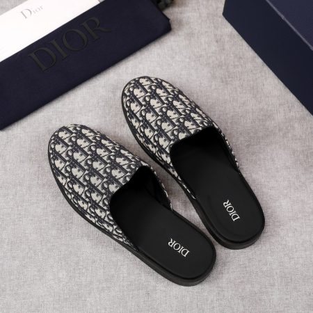 Dior Oblique B28 Embroidered Canvas Men Mules - Image 5